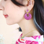 NB - J648 Figs and Flowers Chunky Pansy earrings