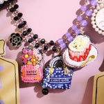 TM - MUS3589 Cakes, bags and perfume bottles necklace