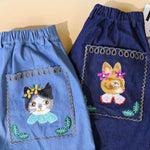 AF - AF240102 Embroidered Denim Trousers