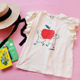 252% - 2522501 Print Cotton Ruffle Sleeve Tee