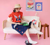 252% - 2522502 Embroidered Pattern Denim Short Pants