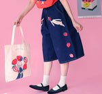 252% - 2522502 Embroidered Pattern Denim Short Pants