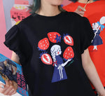 252% - 2522501 Print Cotton Ruffle Sleeve Tee