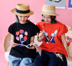 252% - 2522501 Print Cotton Ruffle Sleeve Tee