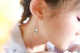 NB - J538 Bee-Eater Bird hoop earrings with sunflower