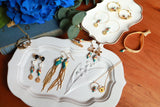 NB - J536 Pendants Bee-Eater Bird and Flowers earrings