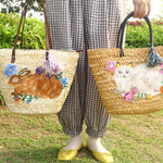 AF- AF230403 Embroidery Straw Bag