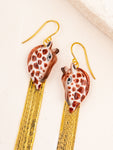 NB - J488 Giraffe with fringes earrings
