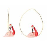 NB - J057 Earrings Flamingo with Baby