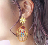 N2 - ANOZ106 The Wizard Of Oz Dorothy and The Scarecrow Asymmetrical Post Earrings