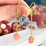 NB - J494 Zebra Carousel&Flower earrings