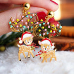 N2 - AQSP116 Reindeer and fairy lights clip-on earrings