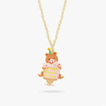 N2 - AQPP302 Cuddly bear and birthday cake pendant necklace