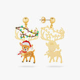 N2 - AQSP116 Reindeer and fairy lights clip-on earrings