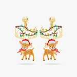 N2 - AQSP116 Reindeer and fairy lights clip-on earrings