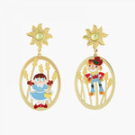 N2 - ANOZ106 The Wizard Of Oz Dorothy and The Scarecrow Asymmetrical Post Earrings