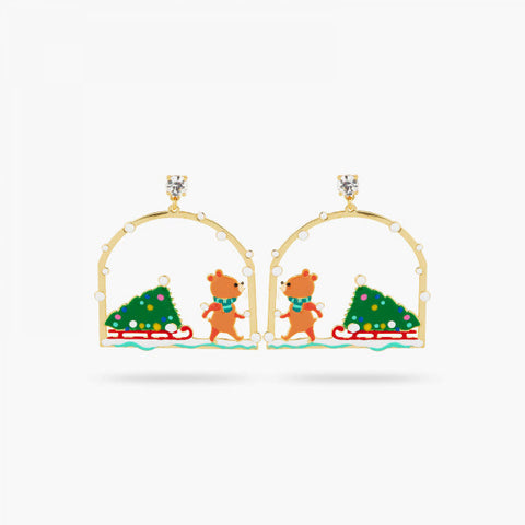 N2 - AQSP119 Christmas tree and cuddly bear post earrings