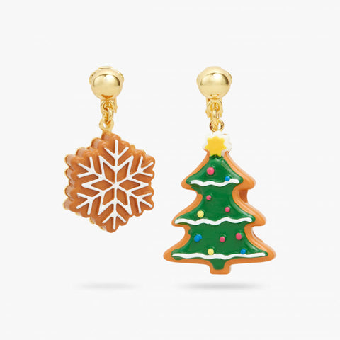 N2 - AQSP115 Star-shaped biscuit and christmas tree clip-on earrings